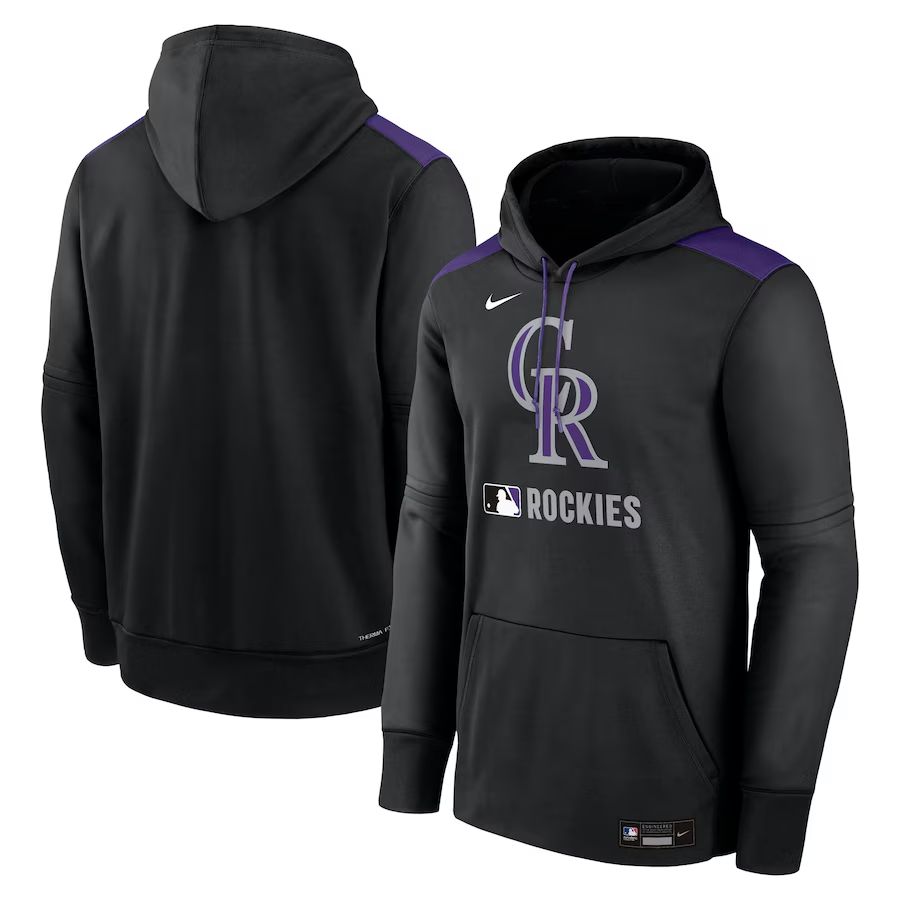 Men 2025 MLB Colorado Rockies Black Nike hoodie style 1->cleveland indians->MLB Jersey